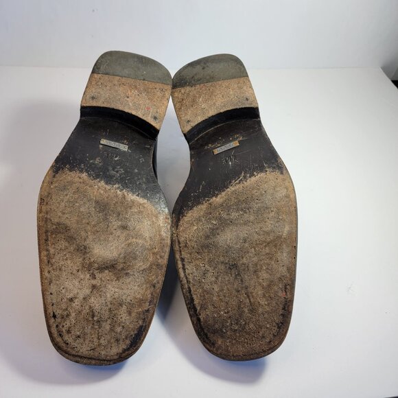 Gucci Men's Black Leather Square Toe Slip-On Loafer Dress Shoes Size 44E, US10.5 - Picture 2 of 12